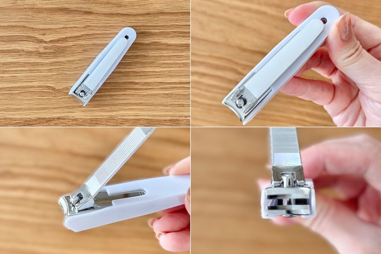 4つの角度から見た セリアモノクロ爪切りのコラージュ画