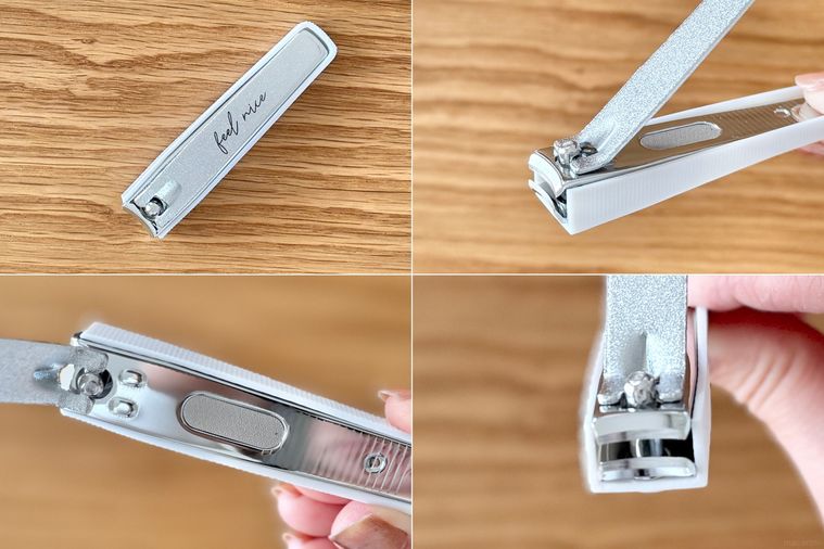 4つの角度から見たキャンドゥ爪切りモノトーン ロゴのコラージュ画