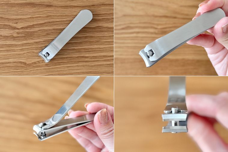 4つの角度から見たダイソーステンレスつめ切り大のコラージュ画