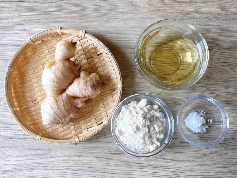 新生姜の甘酢漬けの材料