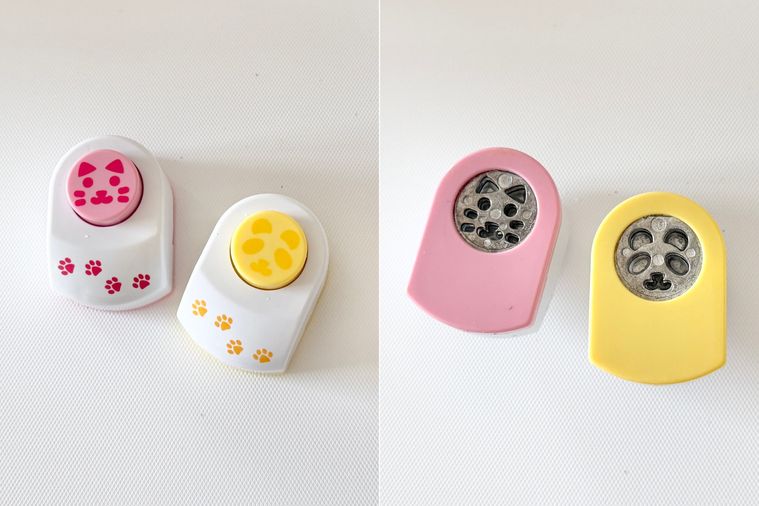 ダイソーのり用パンチ アニマルの正面と裏側