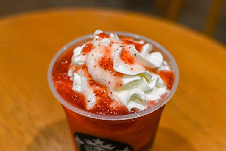 フラペチーノのトッピングのアップ