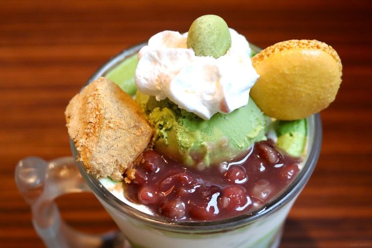 ジョッキパフェ抹茶の上部分