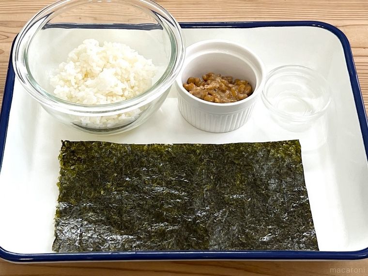 酢飯、納豆、サラダ油、海苔