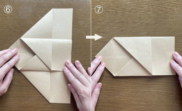 チラシを折ってゴミ箱を作っている写真