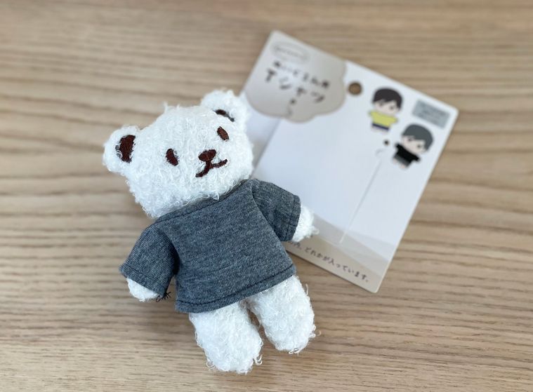 ぬいぐるみにセリアのTシャツを着用させた写真