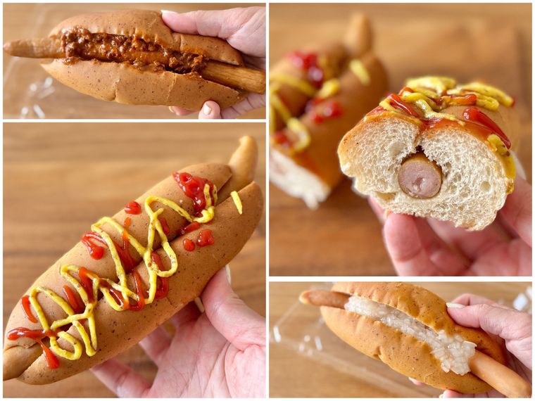 ミニストップのホットドッグのコラージュ画像