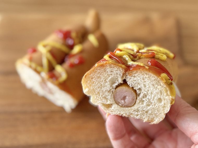 ミニストップのホットドッグの断面