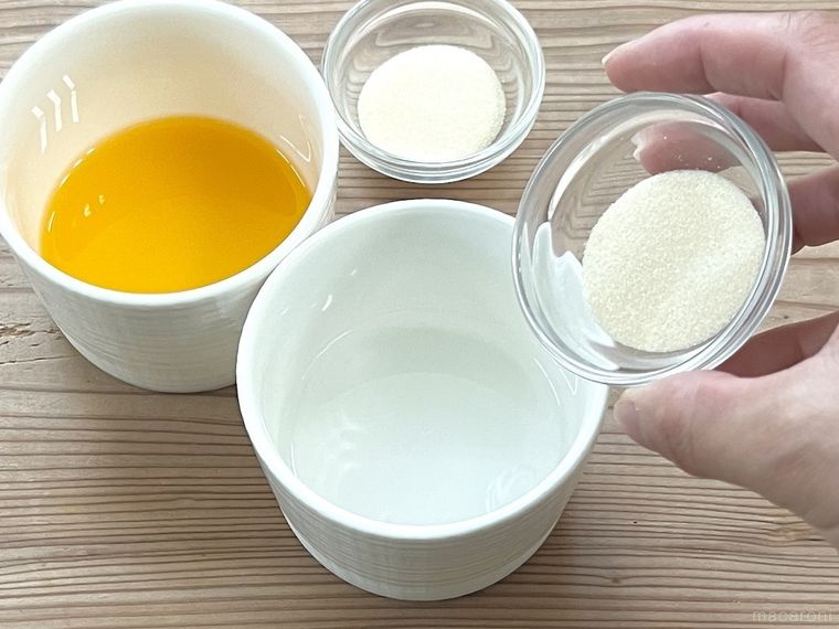 サイダー、ジュース、粉ゼラチン