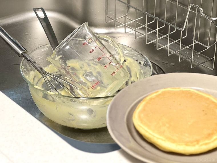 ホットケーキを作ったあとの洗い物