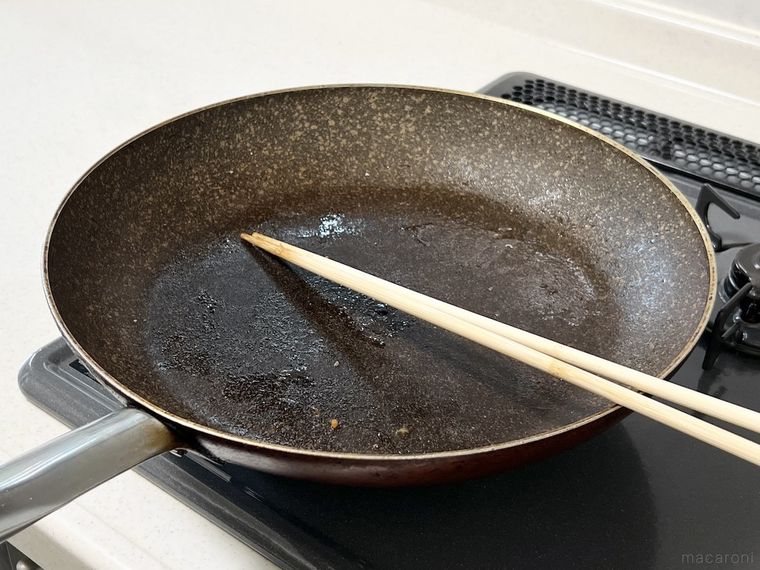 調理後のフライパン
