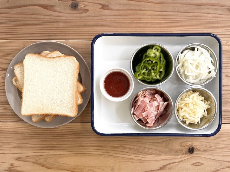 食パンピザの材料
