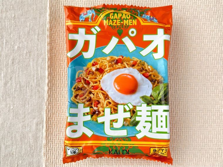 レンジで簡単ガパオまぜ麺 180gのパッケージ