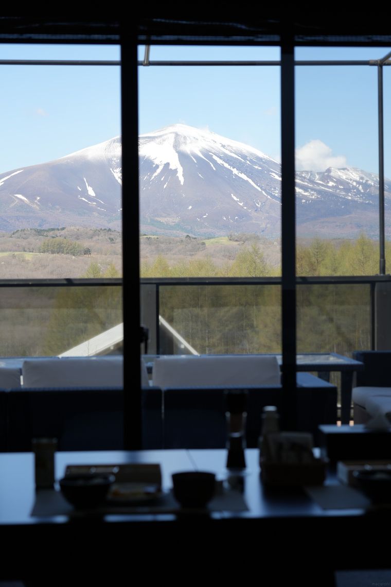 客室からのあさま山