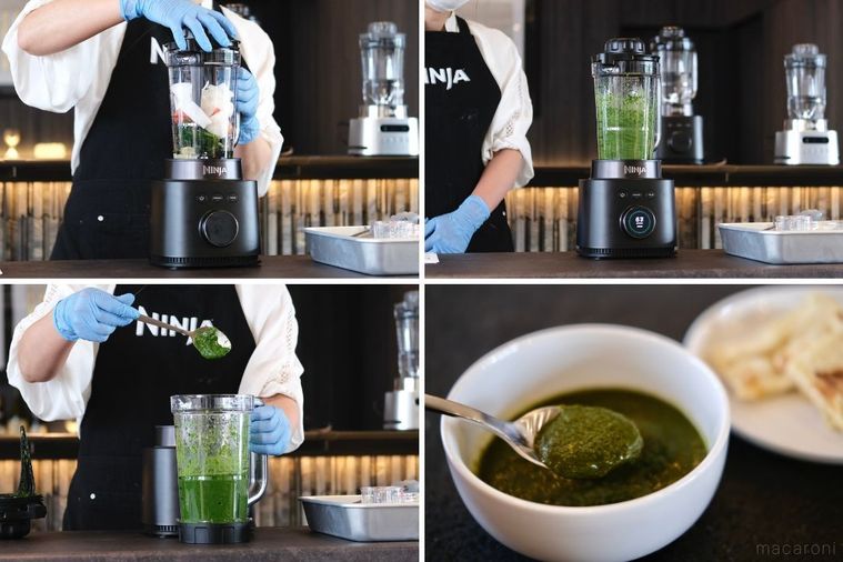 ほうれん草カレーの調理工程