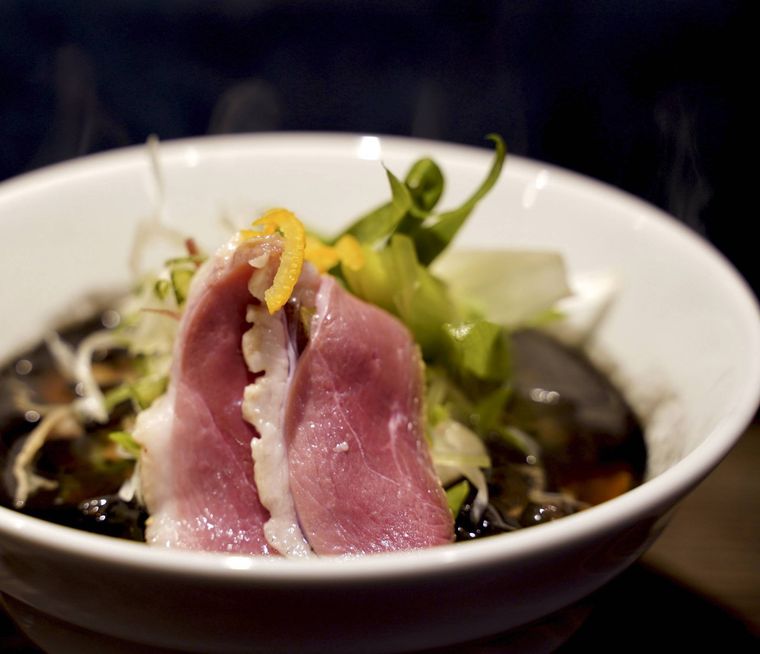 鴨蕎麦のアップ