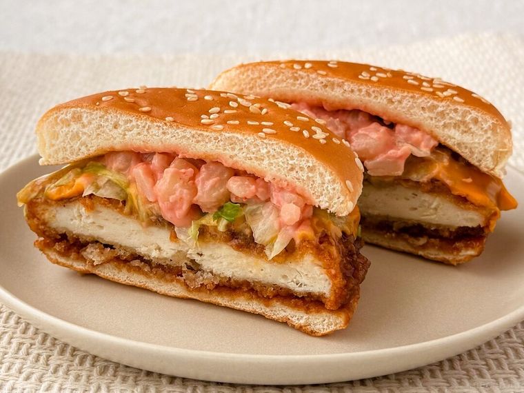 「博多明太ポテトてりやきチキン」の断面