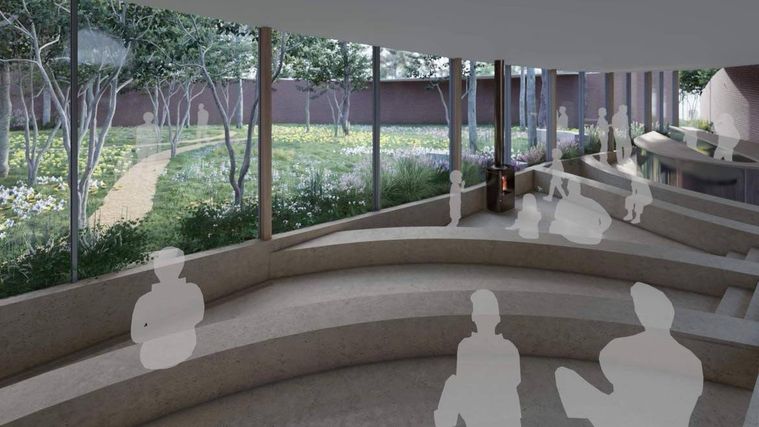 カフェベーカリーと研究ラボが融合した施設の中