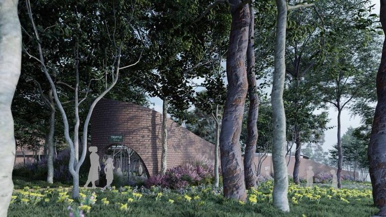 カフェベーカリーと研究ラボが融合した施設