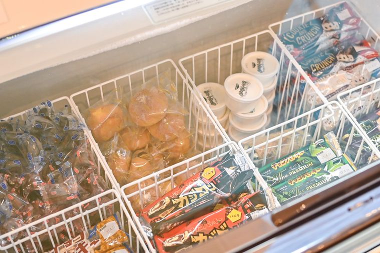 アイスのショーケースのアップ