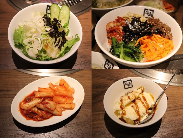 牛角の定番焼肉セットのサイドメニューの一例