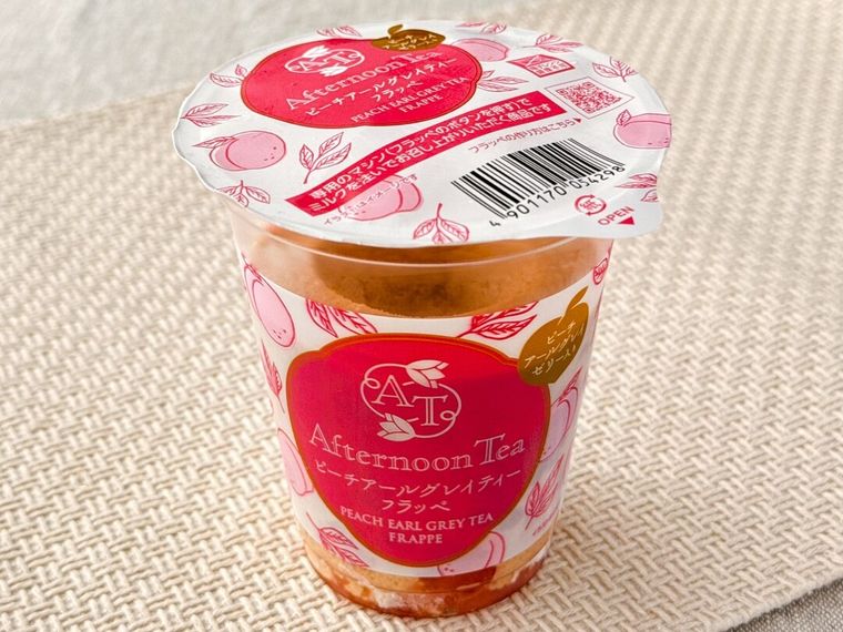 アフタヌーンティーピーチアールグレイミルクティーフラッペのパッケージ