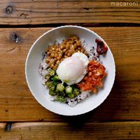 作り方 オクラ納豆キムチ丼