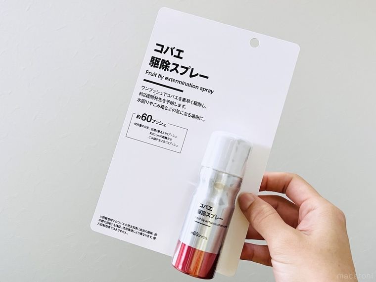 コバエ駆除スプレーを手で持っている様子