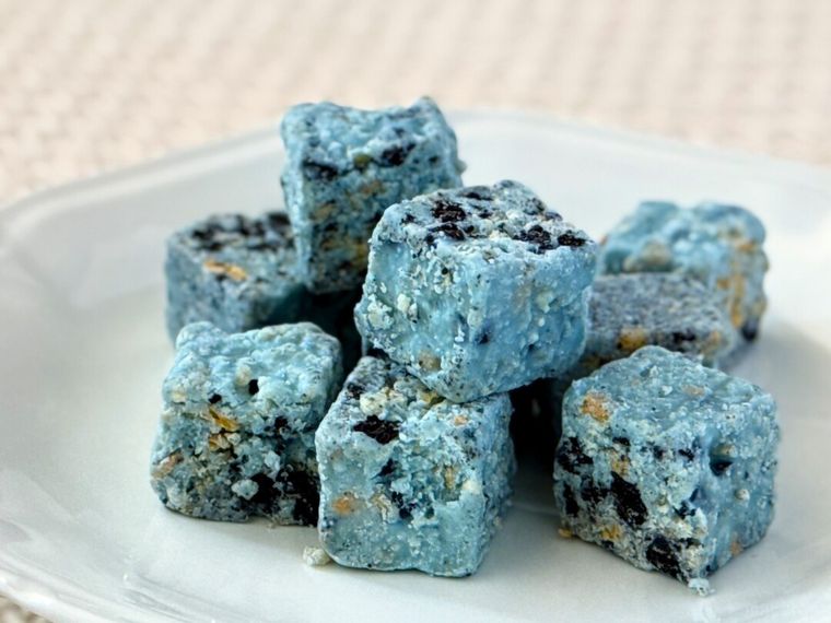 白皿にのったザクザクきわだつチョコミントクランチ