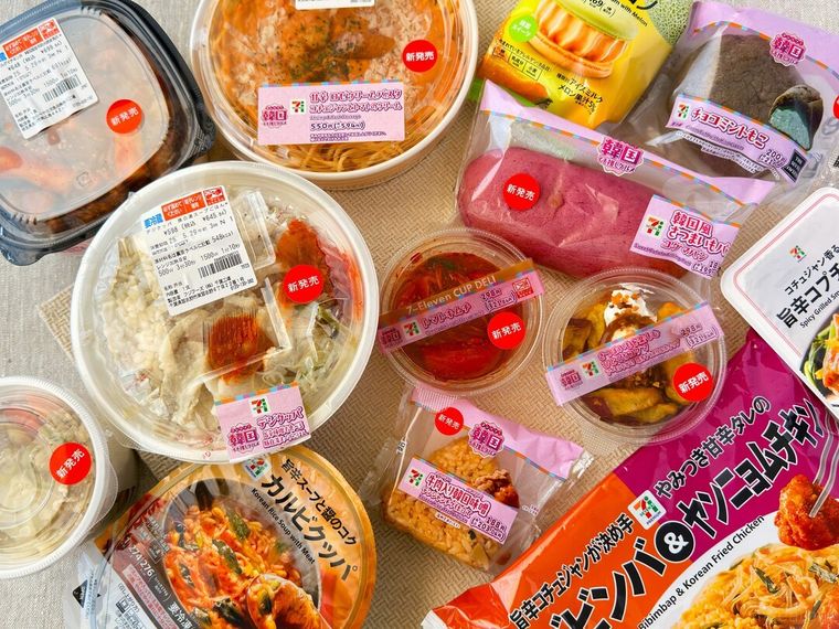 マシッソ韓国イチ推しグルメのパッケージが並んでいる様子