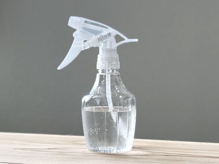 気の抜けた炭酸水をスプレーボトルに入れた様子