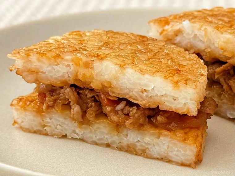 プルコギライスバーガーの断面