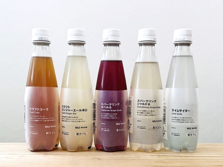 無印良品の新作炭酸飲料5種