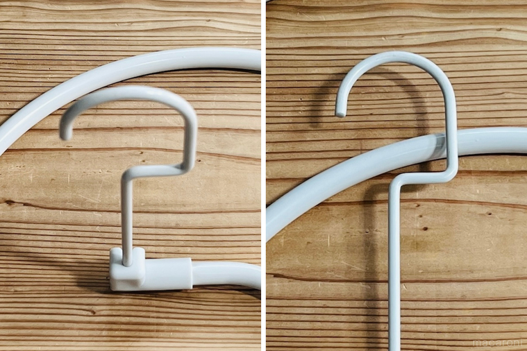 折りたたみ式スパイラルハンガーのフック部分