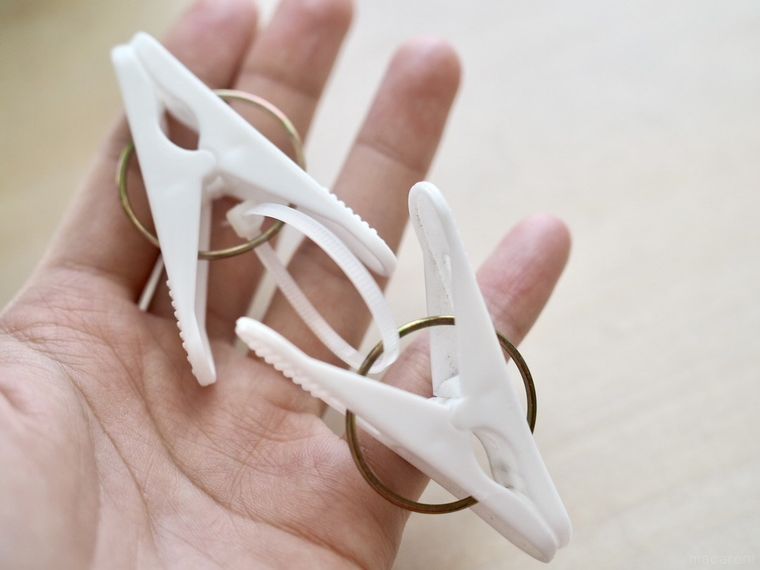 洗濯ばさみと結束バンド