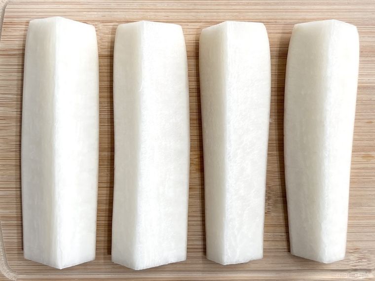 大根を十字に切った様子