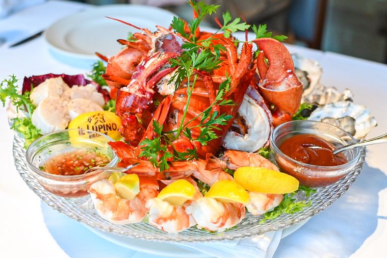 シーフードプラッターのアップ