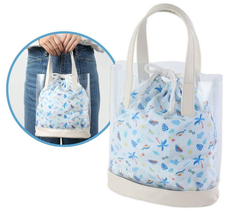 巾着付クリアバッグ