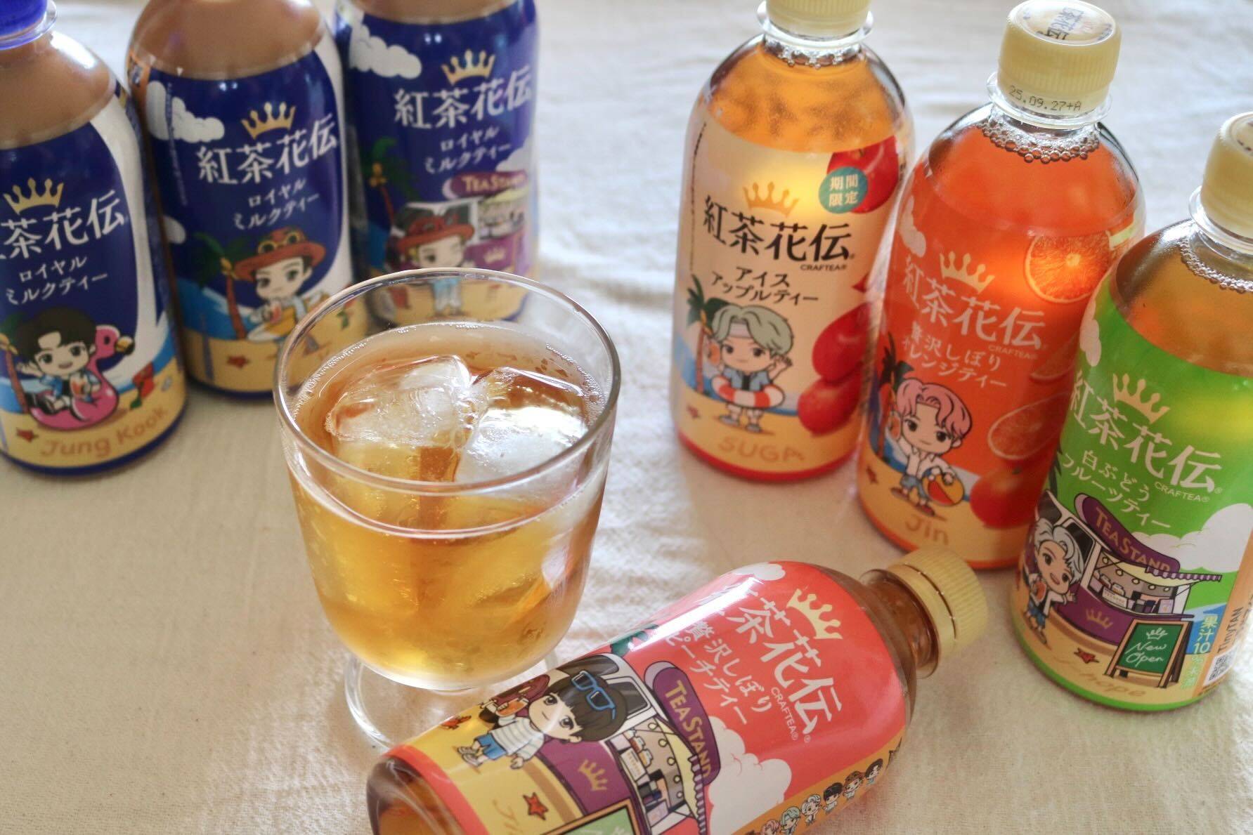 【非売品】 紅茶花伝 TinyTAN 7種コンプセット TinyTAN」×「紅茶花伝」夏限定コラボボトル7製品全49種類が6月16