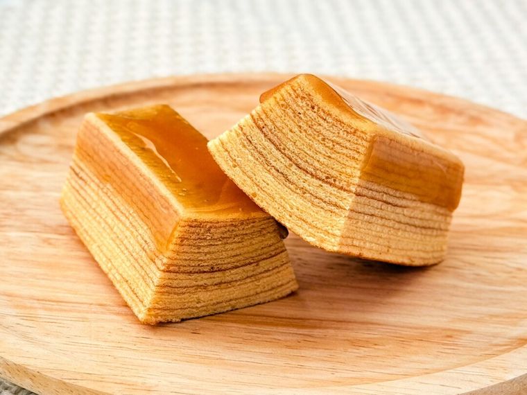 「不揃い みたらし団子風バウム」の断面