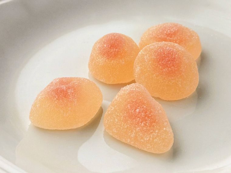 グミの進化論 大福杏仁豆腐のアップ