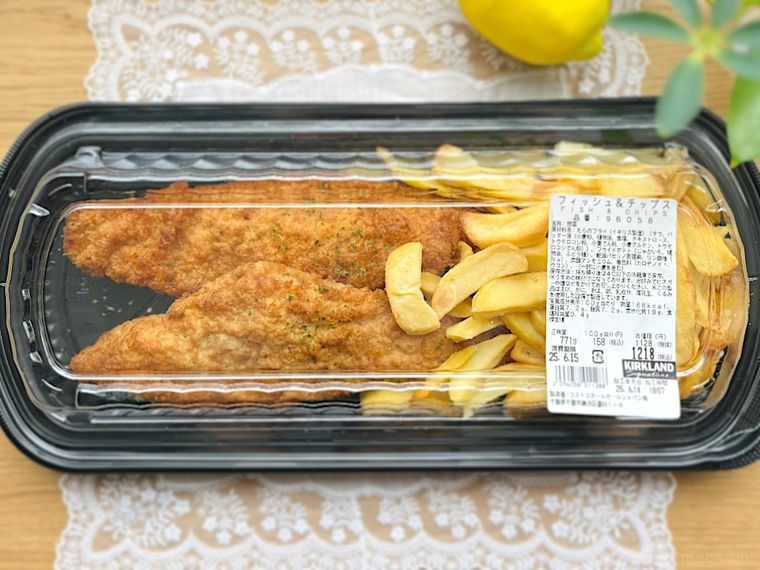 コストコのフィッシュチップスのパッケージ