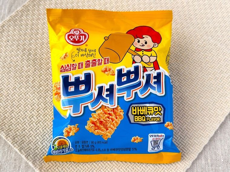 オットギ プショプショバーベキュー味90gのパッケージ