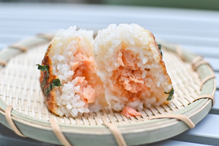 おにぎりの中身のアップ