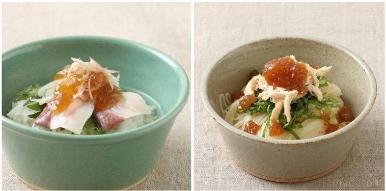 素麺のためのジュレソース 柚子胡椒、梅かつお