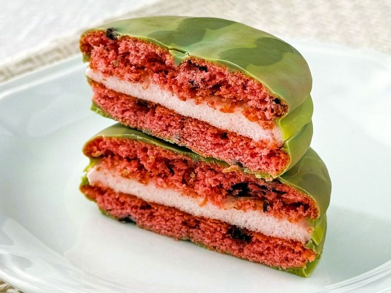 チョコパイ情スイカの断面