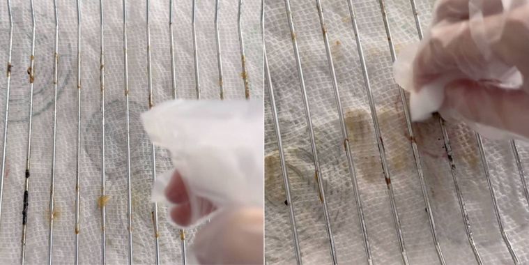 セスキ水を使った網の掃除