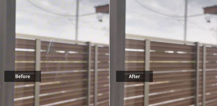 窓の手アカ汚れのビフォーアフター