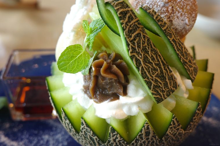 メロンパフェのアップ