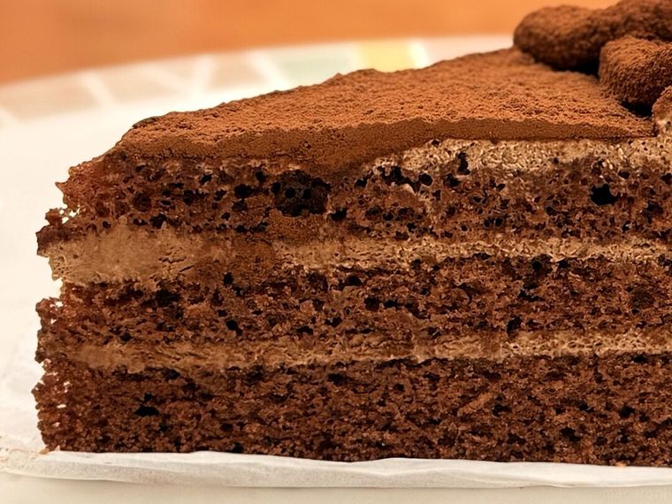 チョコレートケーキの断面